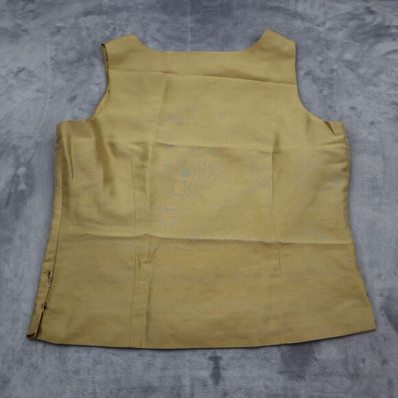 ISC Shirt Womens L Gold Sequin Sleeveless Scoop Neck Side Zip Casual Top - Picture 7 of 14